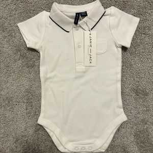 Janie and Jack white polo bodysuit